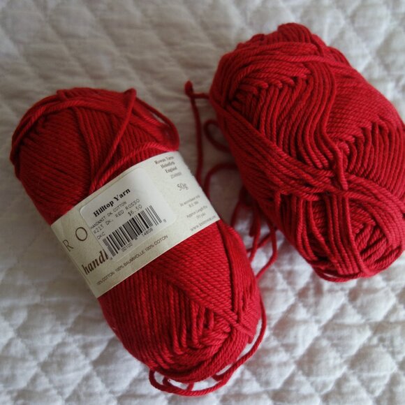 Almost 2 skeins ROWAN YARNS, Holmforth England 50gr red 100% cotton skeins - Picture 1 of 5